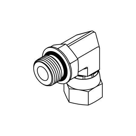 TOMPKINS Hydraulic Fitting-Steel04MOR-04FJX 90 6809-04-04